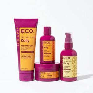 ECO Style Kurvy & Koily Hair Product Set Gloss, Foam, Butter & Serum Set Of 4